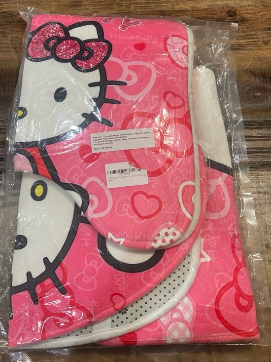 Hello Kitty Other - Hello Kitty Pink White Bathroom Shower Curtain and 2 rug Set with Heart Motifs